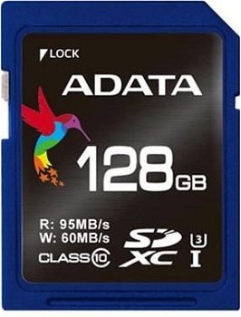 Card de memorie ADATA Premier Pro, 128GB, SDXC, UHS-I, U3, Clasa 10, ADATA