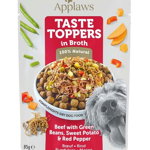 APPLAWS Dog Taste Toppers in Broth Beef, Green beans & Pepper 12 x 85 g Plicuri hrana caine, cu vita, fasole verde si ardei, APPLAWS