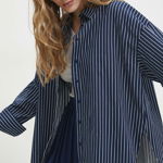 Answear Lab camasa din bumbac femei, culoarea albastru marin, cu guler clasic, relaxed, Answear Lab