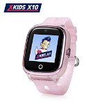 Ceas Smartwatch Pentru Copii Xkids X10 Wi-Fi cu Functie Telefon, Localizare GPS, Apel monitorizare, Camera, Pedometru, SOS, IP54, Roz Pal, Cartela SIM Cadou, Meniu engleza, Xkids