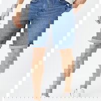 KOTON, Blugi scurti cu aspect usor decolorat, Albastru KOTON, Blugi scurti cu aspect usor decolorat, Albastru