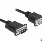 Cablu serial RS-232 Sub-D9 nullmodem T-M 2m Negru, Delock 86616, Delock