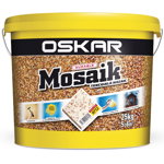 Tencuiala decorativa mozaicata Oskar Mosaik, granulatie 1.2-1.8 mm, interior/exterior, piatra colorata 9712, 25 kg, Oskar