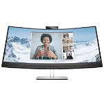 Monitor VA LED HP 34inch E34m G4, WQHD (3440 x 1440), HDMI, DisplayPort, Ecran Curbat, Boxe (Negru/Argintiu) , HP