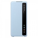 Husa Originala Clear View Pentru Samsung Galaxy S20+ Plus Cu Display Inteligent ,albastru Turcoaz Ef-zg985clegeu
