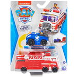 Masinuta Paw Patrol True Metal - Camion de pompieri cu figurina metalica, SPIN MASTER