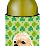Caroline`s Treasures Cocker Spaniel St Patrick`s Day Shamrock Portret sticla de vin Hugger Verde Wine Bottle, 