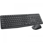 Kit Wireless Logitech MK235 - Tastatura USB Black + Mouse Optic USB Black-Grey, Logitech