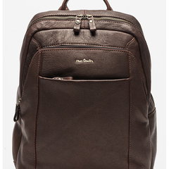 Pierre Cardin, Rucsac din piele cu buzunare multiple, Maro cognac