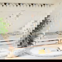 Cadru pat copii cu sertare vidaXL, alb, 80x200 cm, lemn masiv de pin, 23.9 Kg