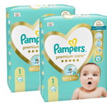 Scutece Pampers Premium Care XXL Box nou nascut marime 1, 2-5 kg, 144 buc, Pampers