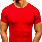 Tricou fără imprimeu bărbați roșu Bolf 0001, BOLF