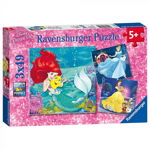 Ravensburger Puzzle 3x49 Wieczór Księżniczek Disney 093502, Ravensburger