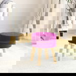 Taburet rotund, violet, catifea