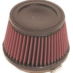 Filtru de aer sport K&N Universal 4FLG 4-3/8T 5-3/8B 3-1/2H forma conica 89mm inaltime 102mm diametru alezaj flansa 137mm lungime, K&N