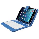 Husa Tableta 7 Inch Cu Tastatura Micro Usb Model X , Albastru , Tip Mapa , Prindere 4 Cleme C105, 