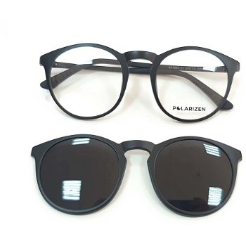 Rame ochelari de vedere unisex Polarizen CLIP-ON AA1003 C1 Black, Polarizen