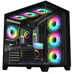 Carcasa 1stPLAYER® Gaming MV8-TP, ARGB, Cube-Tower, fara sursa, culoare neagra