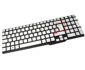Tastatura argintie Sony Vaio SVS15138CC iluminata layout UK fara rama enter mare