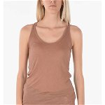 Diesel Ribbed T-Carib Tank Top With Silver Detail On The Back Brown