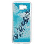 Husa Protectie Spate Lemontti Liquid Sand Butterflies Glitter pentru Samsung Galaxy J4 Plus