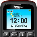 Telefon Mobil Maxcom MM 428 BB, Dual SIM, Negru/Rosu, Maxcom