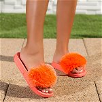 Papuci dama portocalii neon Movilia, modlet
