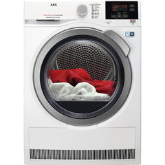 Uscator de rufe AEG T8DBG49S, AbsoluteCare, Pompa de caldura, 9kg, 10 programe, Clasa A++, alb