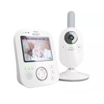 Monitor video wireless pentru bebelusi Philips Avent Premium SCD843/26, 3.5", Functii calmare, Termometru (Alb)