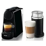 Pachet espressor Nespresso De'Longhi Essenza Mini Black, 19 bari, 1260 W, 0.6 l + Aparat pentru spumare lapte AEROCCINO 3 Black 410W