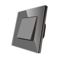 Intrerupator Dublu Mecanic LUXION cu Rama din Sticla