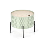 Masa de cafea din MDF si metal Sintra Light Green / Black, Ø35xH35 cm