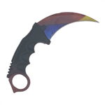 Cutit karambit steel cu teaca si snur de agatat, multicolor, 