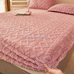 Cearsaf cu elastic COCOLINO 180x200x25cm 2 fete de perne Jojo Home model Tricotat Roz, JOJO Home