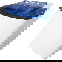 Masina de Spalat Rufe Semiautomata cu Storcator Albalux AXS 8.3, 8 Kg, Capacitate rufe la stoarcere 3 kg, Alimentare apa calda sau rece (Alb/ALbastru), Albalux