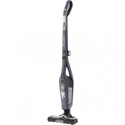Aspirator vertical Rowenta Dual Force 2 in 1 RH6756WO  48W  21.6V  0.6L  autonomie 45 min  perie de aspirare rotativa  Gri, rowenta