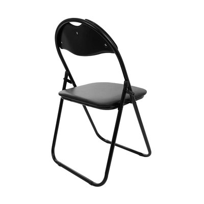 Scaun bucatarie / living pliant XJH-0208, tapitat, metal + PVC, negru