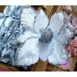 Set 10 flori Crăciunita argintie engros, 
