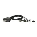 ATEN CS22D 2-Port USB DVI KVM Switch, Remote port selector, 0.9m cables, Aten