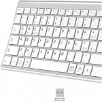 Tastatura Wireless iClever, alb/argintiu, 2,4G