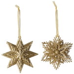 Set 2 decoratiuni brad Villeroy & Boch Christmas Decoration Star Snowflake 10cm, Villeroy&Boch