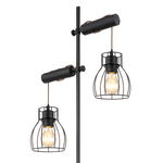 Lampadar Mina 15326-2SNB, cu intrerupator, 2xE27, negru mat, IP20, Globo