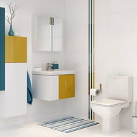 Set vas WC cu rezervor, mecanism și capac soft close Cersanit Colour 574 Clean On, fără margine de clătire, alb