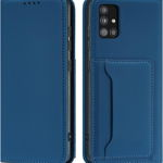 Husa de protectie magnetica, Hurtel, Pentru Samsung Galaxy A52 5G, Silicon, Albastru