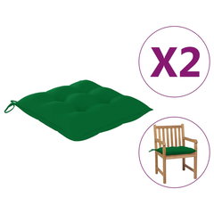 vidaXL Perne de scaun, 2 buc., verde, 50 x 50 x 7 cm, textil