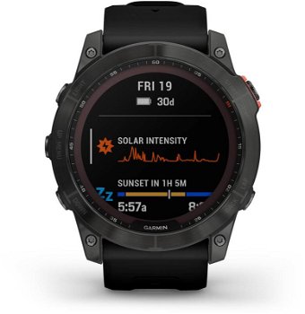 Smartwatch GARMIN Fenix 7X Solar Edition 51mm, Wi-Fi, GPS, Android/iOS, silicon, Slate Gray/Black