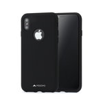 Husa iPhone X / XS Meleovo Liquid Silicone Jacket Black (touch ultrasoft, catifelat)