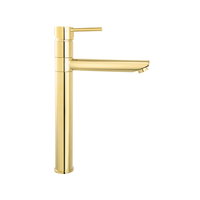 Baterie lavoar Ferro Fiesta BFI2LG, inalta, cartus ceramic, aerator, pipa mobila, Auriu, Ferro