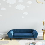 Canapea pentru copii vidaXL, albastru, 70x45x26 cm, catifea, 4.55 Kg