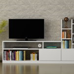 COMODA TV Dolunay - White, Alb, 164x91x25 cm, Furny Home